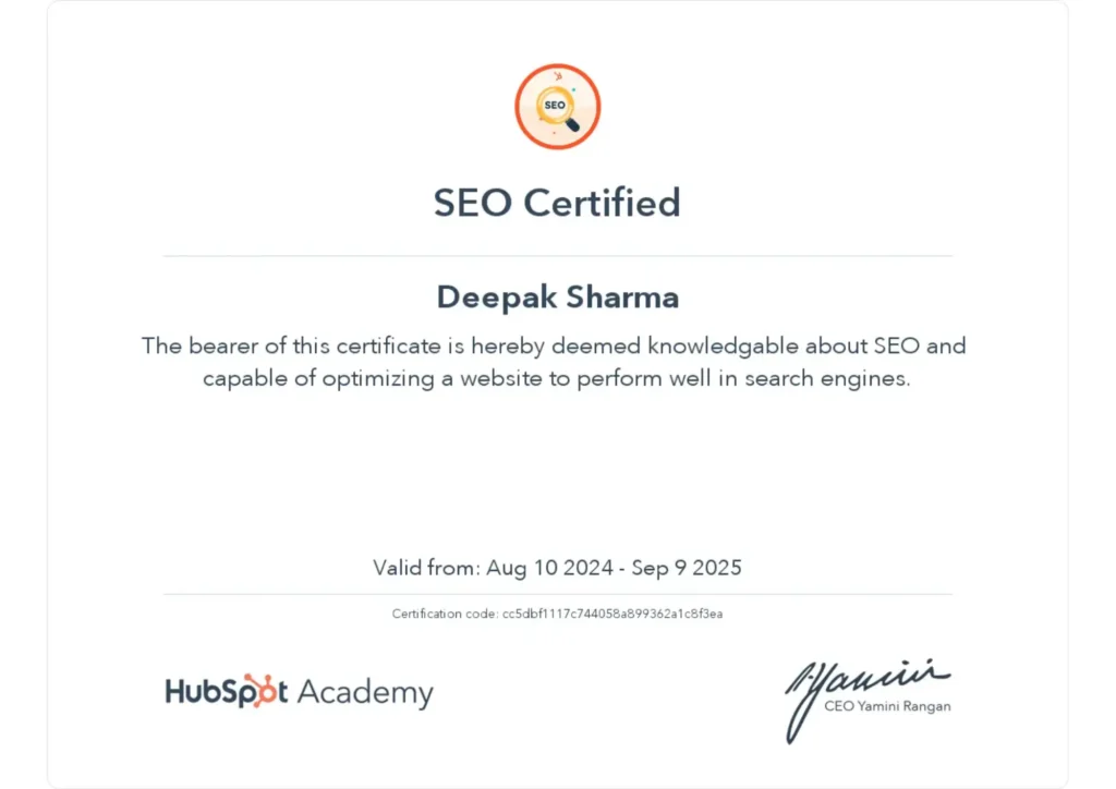 SEO Certification