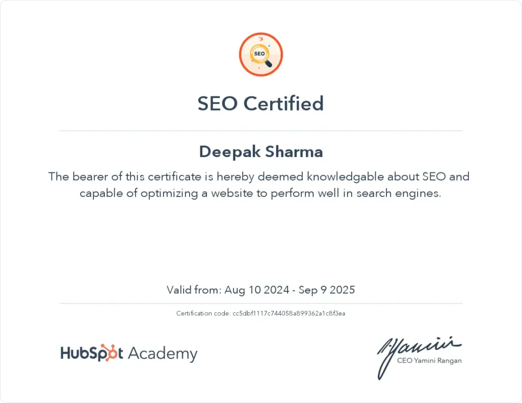 SEO Certification