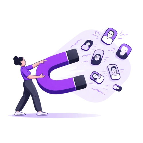 Icon illustrating SEO traffic with low enquiry conversion