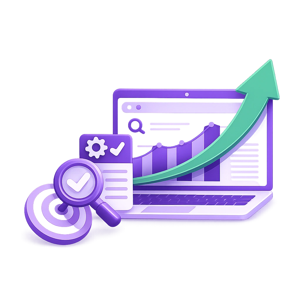 3D icon showing WordPress lead generation and website conversion concept