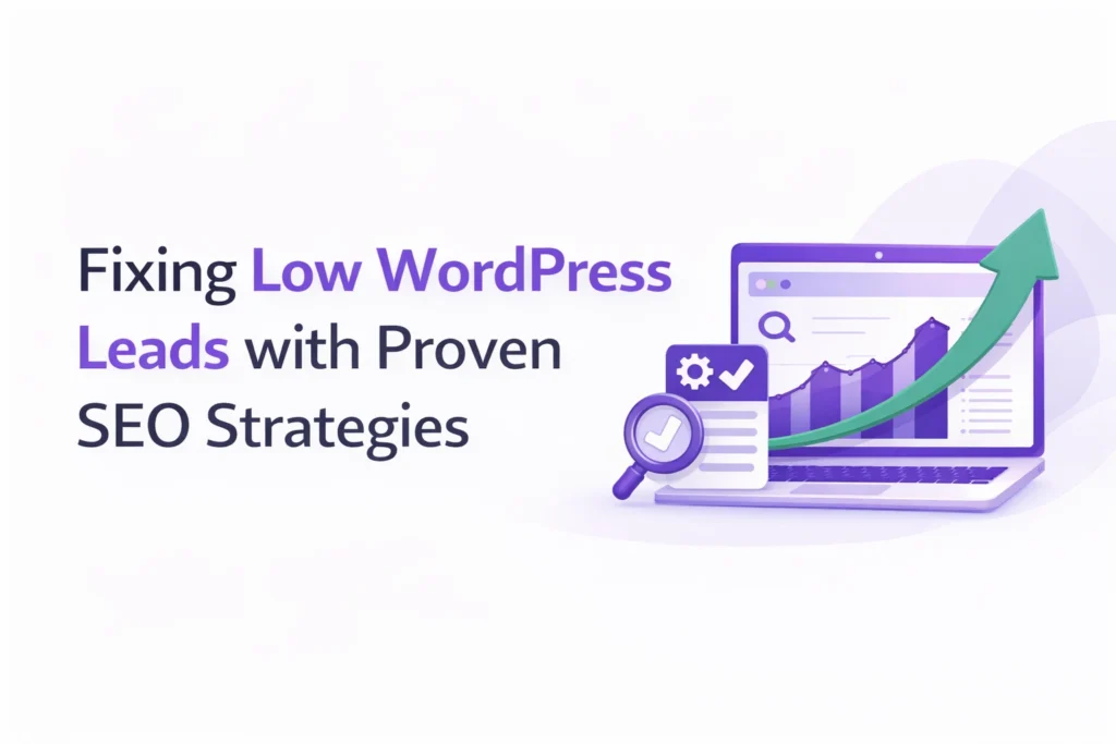 Blog thumbnail for WordPress lead generation problems and how to fix low website leads