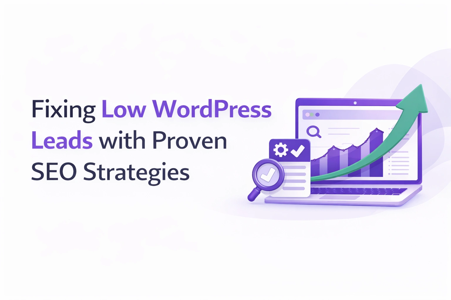 Blog thumbnail for WordPress lead generation problems and how to fix low website leads