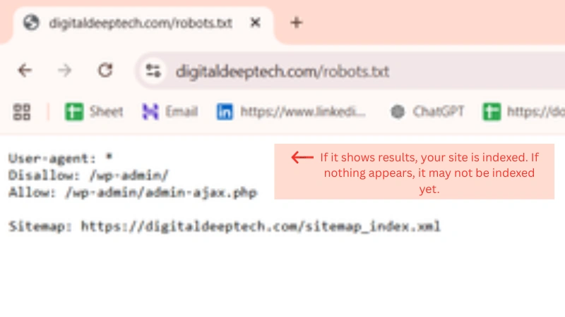 robots.txt file example showing correct setup with sitemap and crawl access allowed for search engines