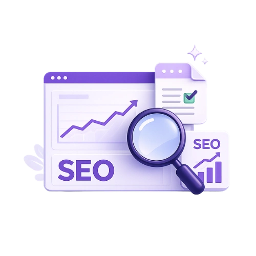 3D SEO consultation icon representing website audits, SEO reporting, agency evaluation, and questions to ask an SEO company before hiring.