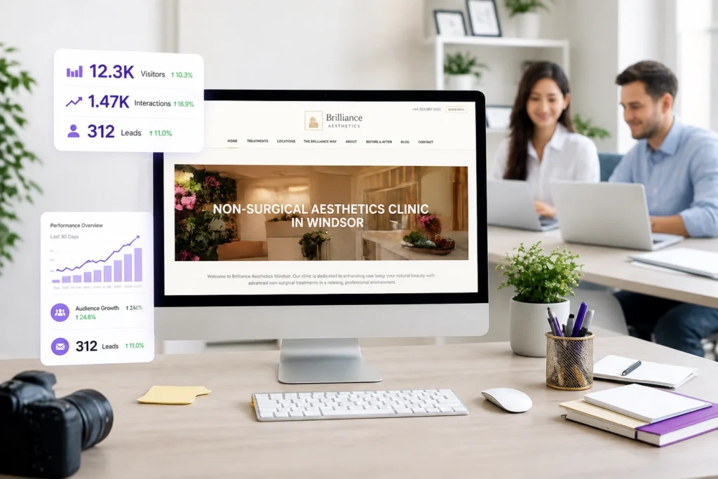 Website optimization case study showing SEO growth, increased conversions, and improved website performance results