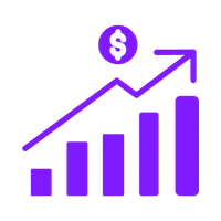 SEO reporting and growth icon representing performance tracking, campaign insights, and continuous organic growth.